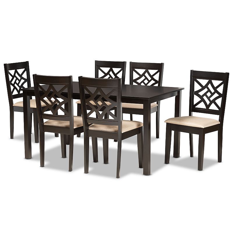 Baxton Studio Nicolette Dining Table and Chair 7-piece Set