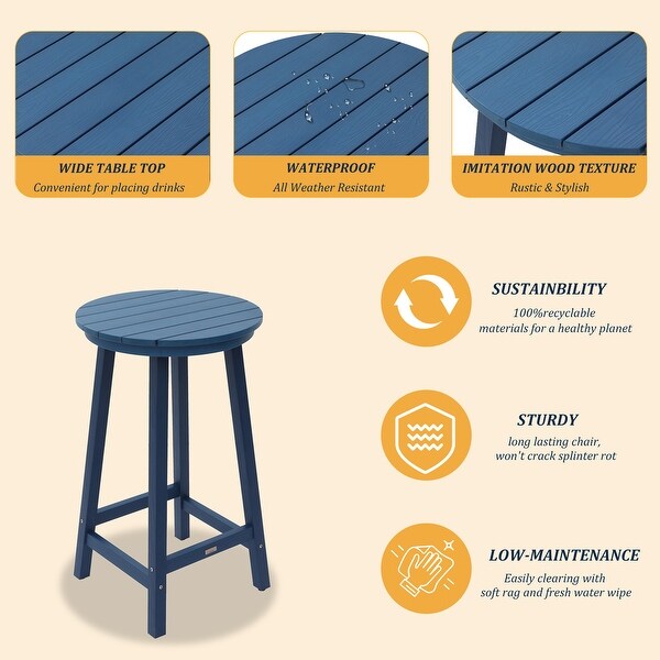 Outdoor Bar Table HIPS Plastic Bistro Table for Patio