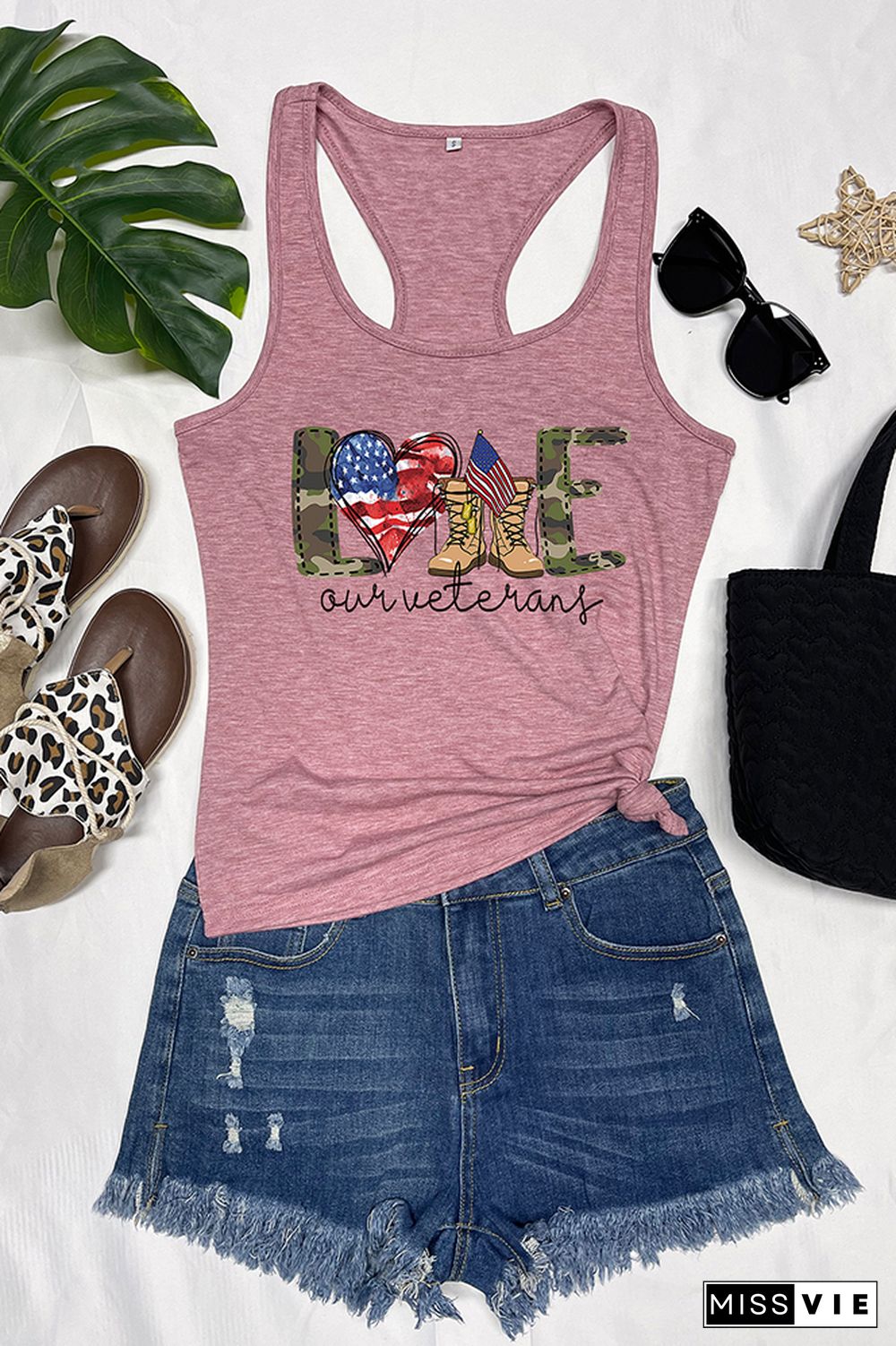 Love Our Veterans-Veterans Day Sleeveless Tank Top Wholesale