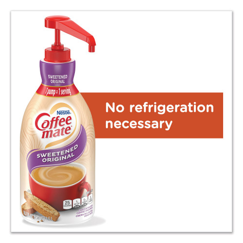 Coffee-mate Liquid Coffee Creamer， Sweetened Original， 1500mL Pump Dispenser (13799)