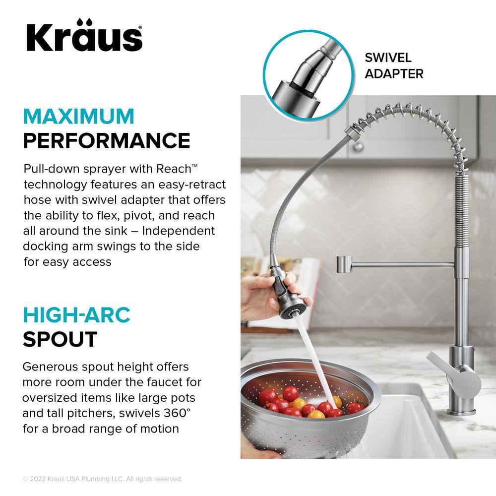 KRAUS Britt Touchless Sensor Commercial Pull-Down Single Handle Kitchen Faucet in Matte Black KSF-1691MB