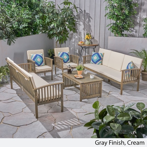 Carolina Outdoor 5pc. Acacia Conversational Set by Christopher Knight Home