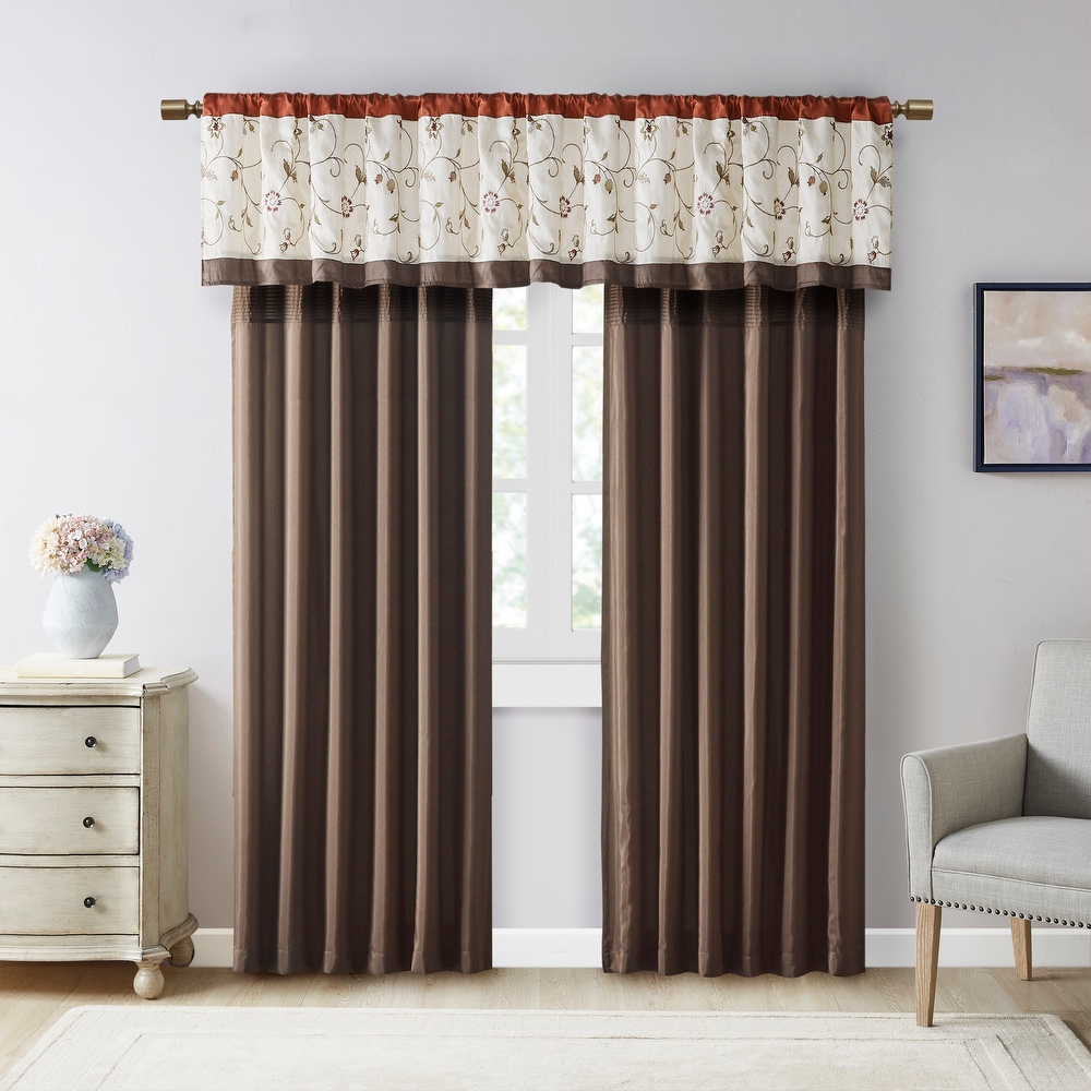 Madison Park Belle Embroidered Window Curtain Panel