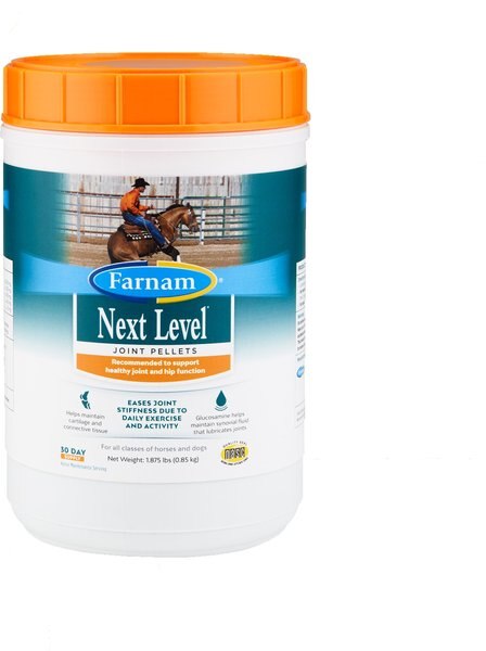 Farnam Next Level Joint Pellets Dog and Horse Supplement， 1.875-lb jar