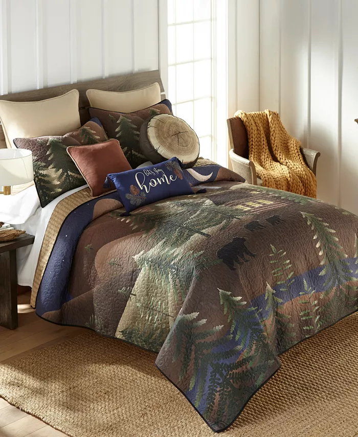 Donna Sharp Folk Art Forest 3-Piece Prewashed Quilt Set， Queen