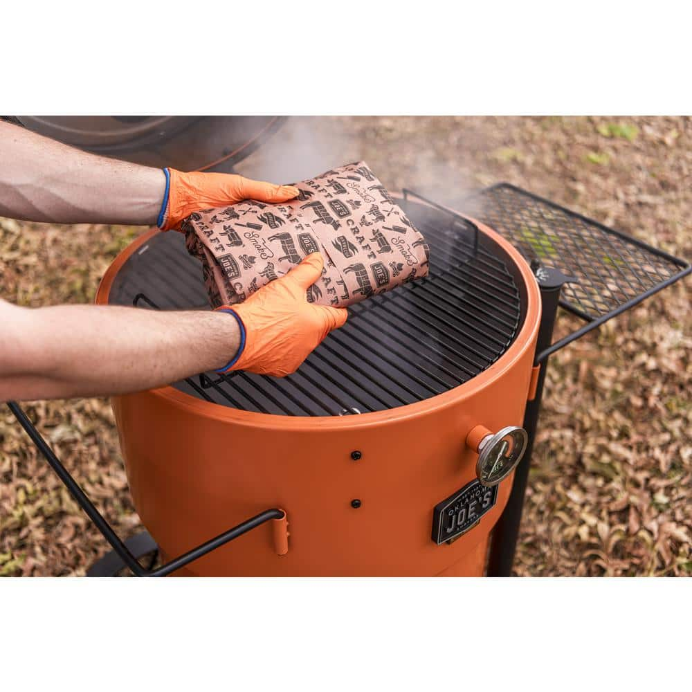 OKLAHOMA JOE'S Bronco 284 sq. in. Drum Charcoal Smoker and Grill in Orange with Cover 22202159