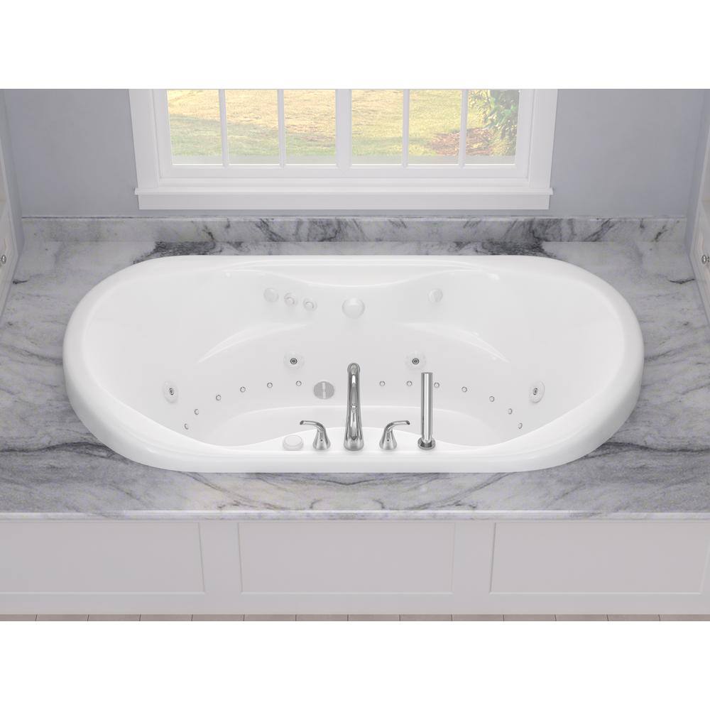 Universal Tubs Ruby Waterfall 5.9 ft. Rectangular Drop-in Whirlpool and Air Bath Tub in White HD4170IFDL