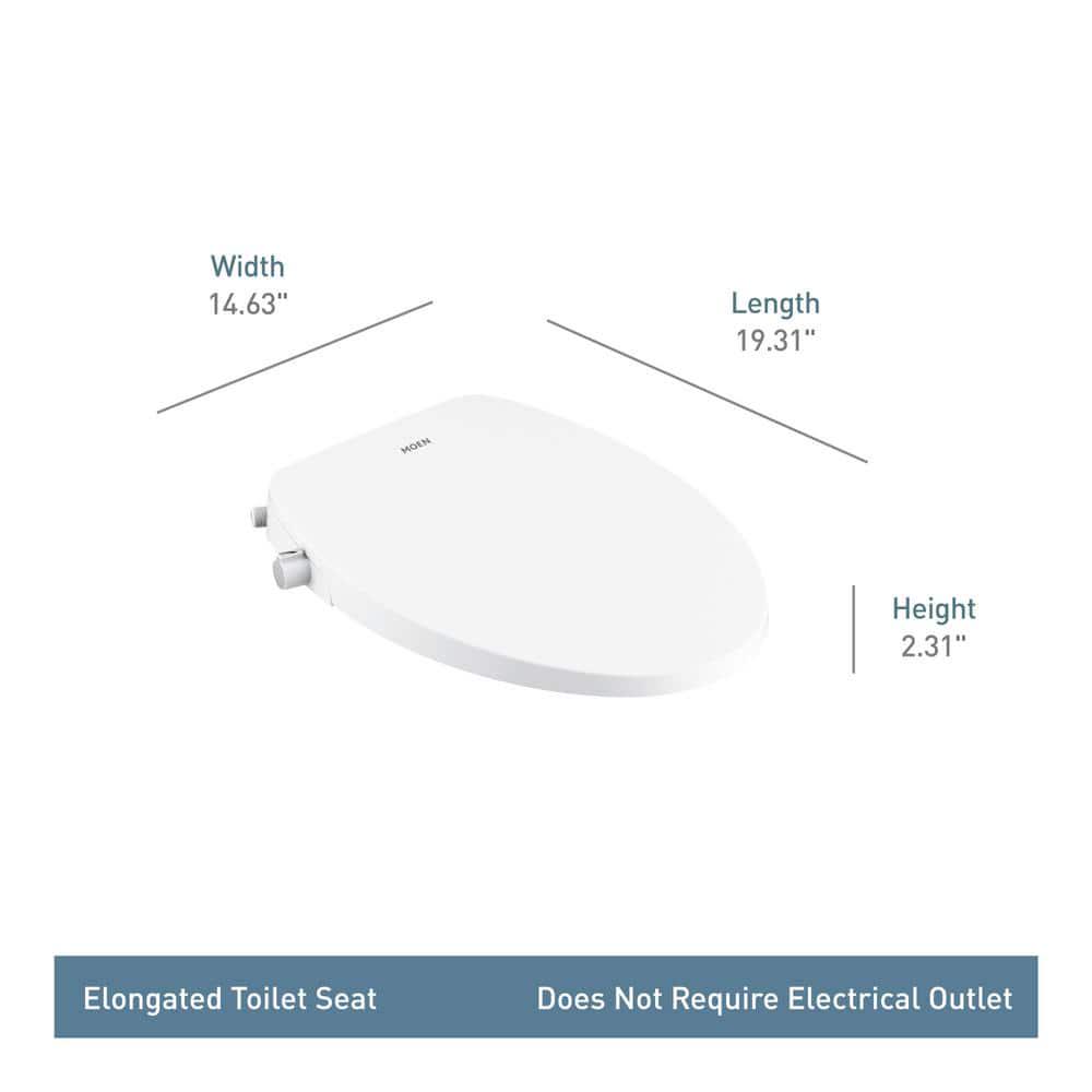 MOEN 2Series Standard NonElectric AddOn Bidet Seat for Elongated Toilets in White