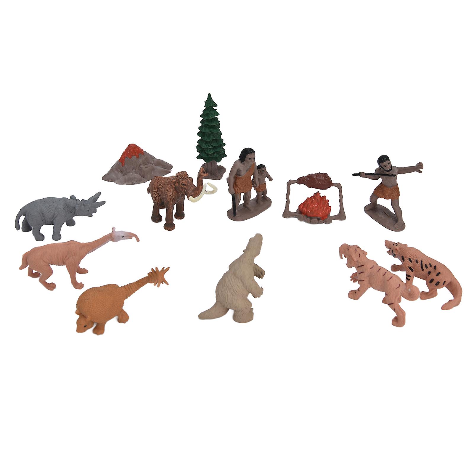 12pcs Historical Figurine Toys Prehistoric Life Scene Figures Animal Ornaments Playset12pcs