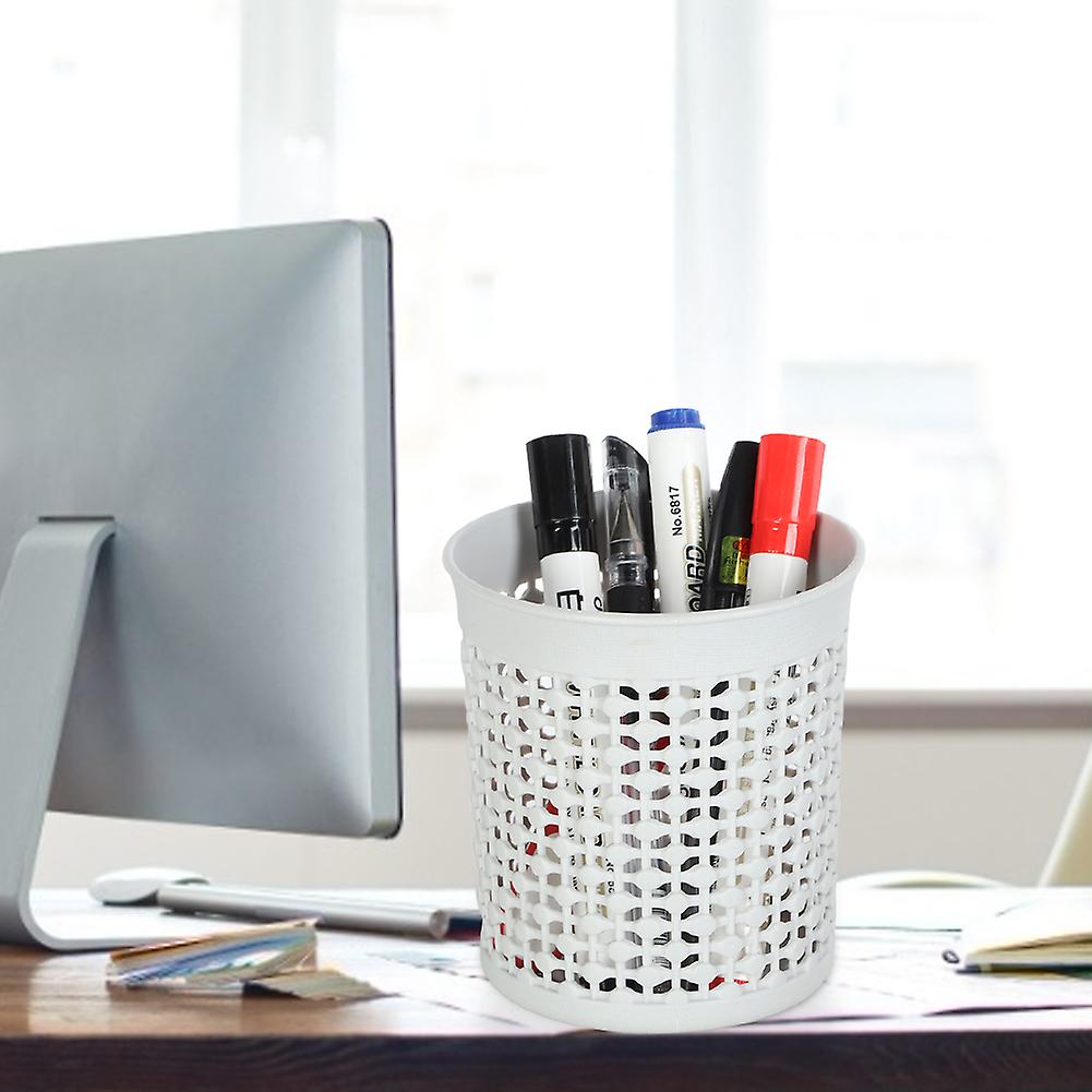 Multifunction Hollow Design Pen Pencil Holder Organizer Basket Desktop Office SuppliesGray