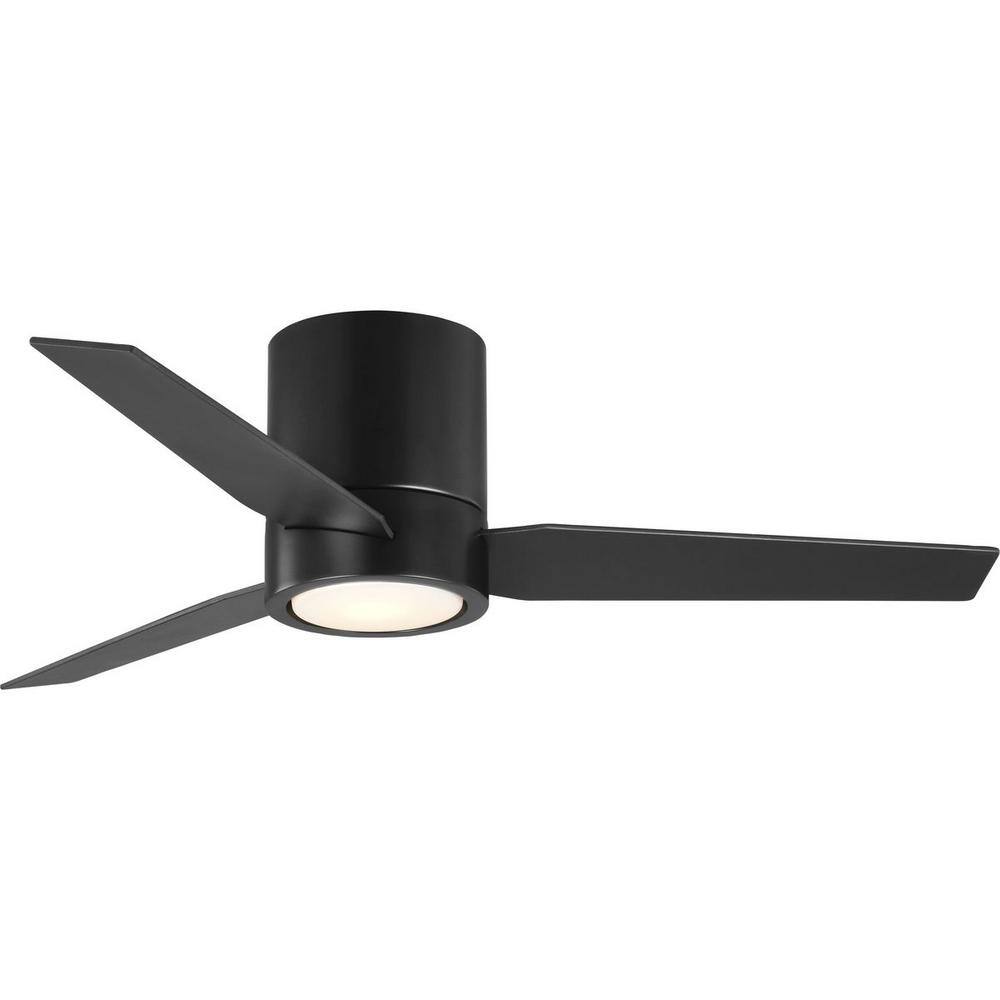 Progress Lighting Braden 44 in. 3-Blade LED Indoor Black Distressed EbonyBlack Blades Mid-Century Modern Ceiling Fan with Remote P250058-031-30