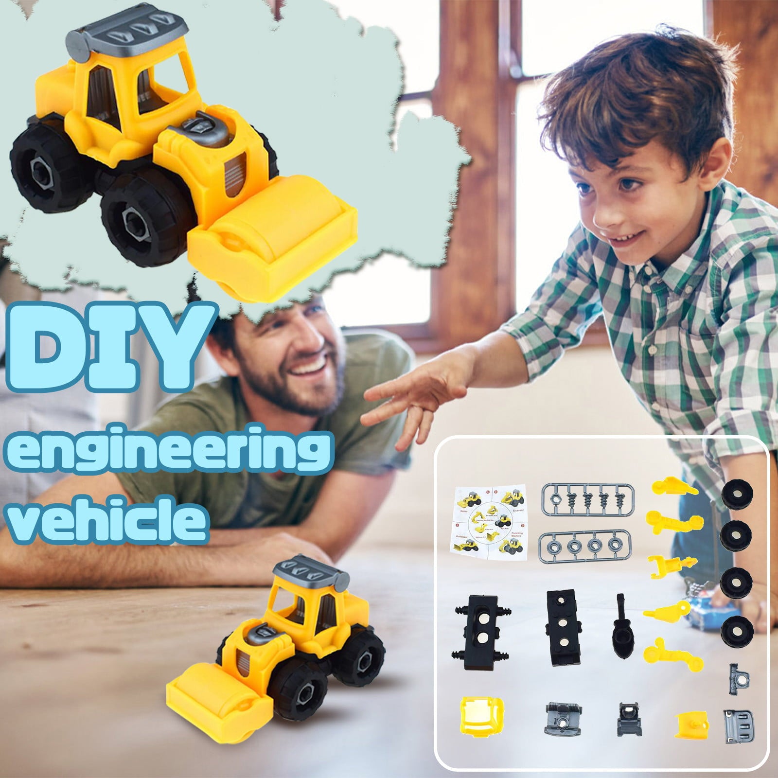 Jpgif Disassemble Truck Toys DIY Construction Engineering Car Toys With Disassembly Tools， Beach Sand Toys Gift Excavators