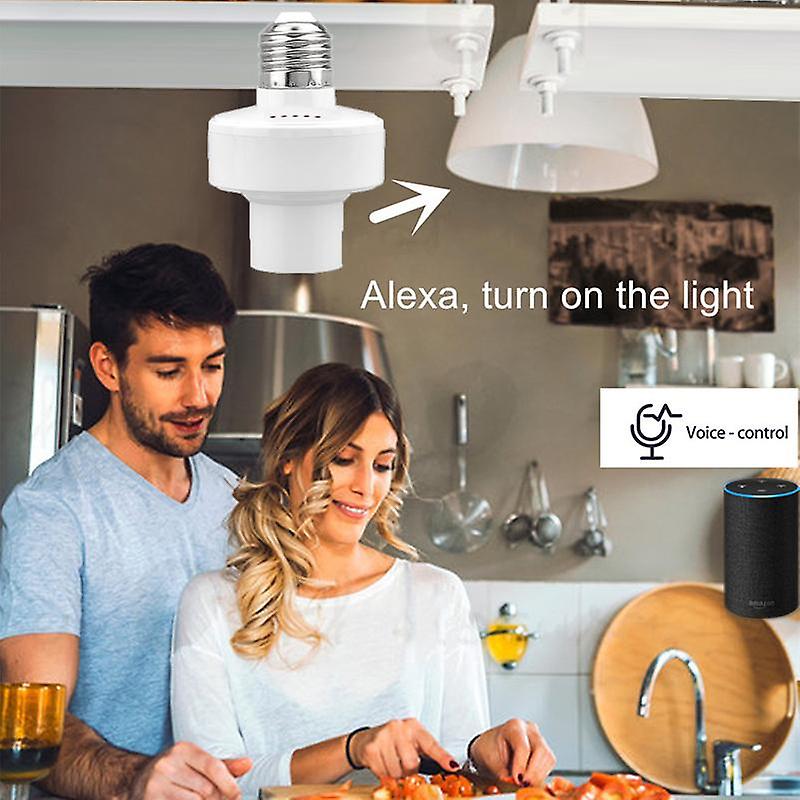 Aubess Wifi Smart Light Bulb Adapter Lamp Holder Base Ac Smart Life/tuya Wireless Voice Control