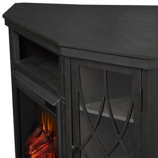 Real Flame Lynette 56 in. Corner Electric Fireplace in Gray 1750E-GRY