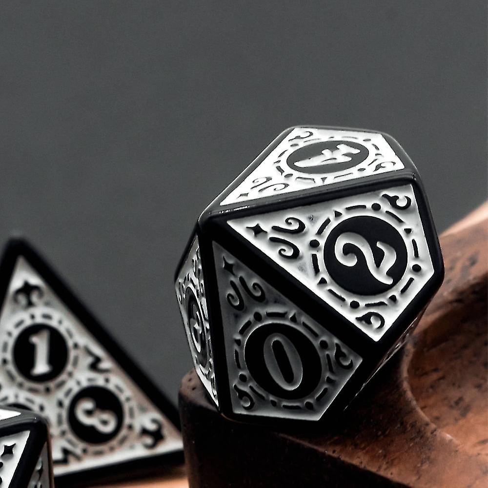 Born Pretty  7pcs/set Dice Set Dnd D4~d20 Rune Window Lattice Polyhedral Dice For Warhammer Role-playing Board Card Games Rpg Dandamp;dblue