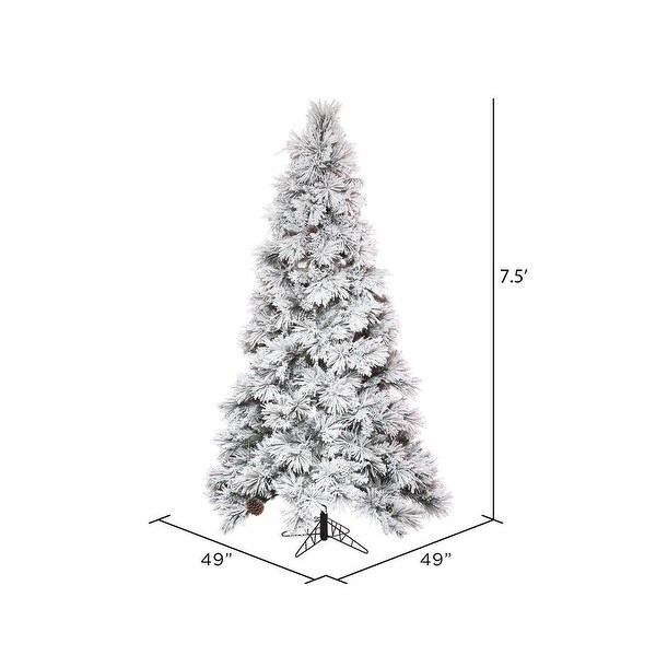 Vickerman 7.5' x 49 Flocked Atka Slim Artificial Christmas Tree，Unlit