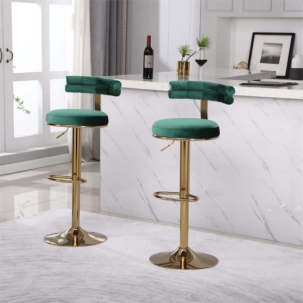 Counter Height Bar Stools with Back and Footrest 2pcs