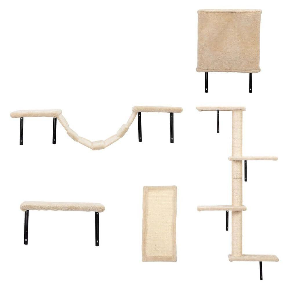 cenadinz Cat Wall Shelves and Perches Set; Multiple Cats Cat Tree Indoor Cats Wall for Sleeping Playing Climbing Cat Tree C-D0102H2XNYA