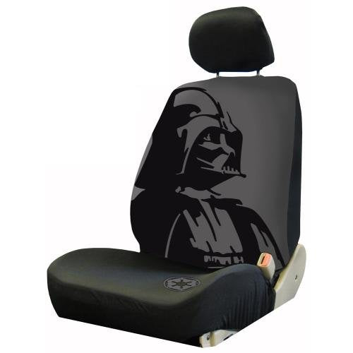 Plasticolor Darth Vader Washable Polyester Universal Fit Automotive Seat Cover， Black， 1 Pk