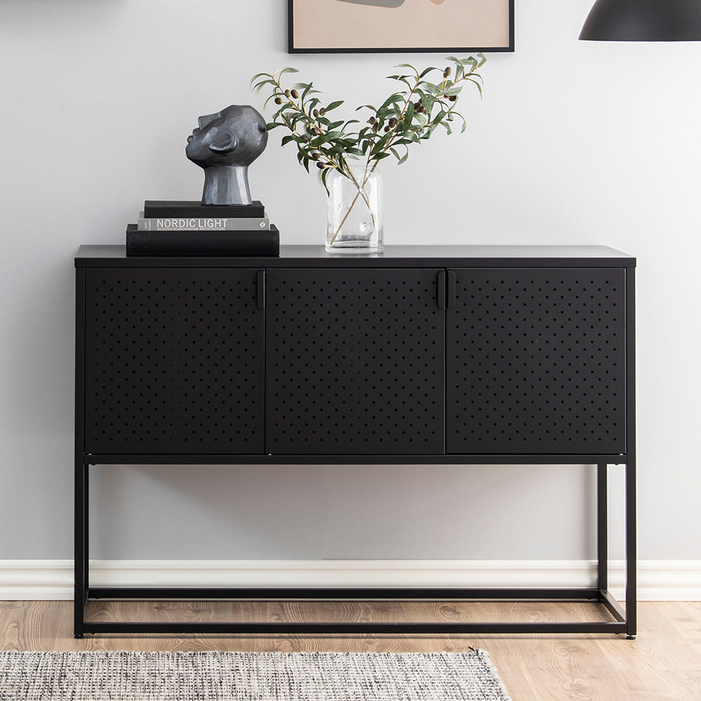 NEWTON 3 Doors Sideboard 120cm - Black