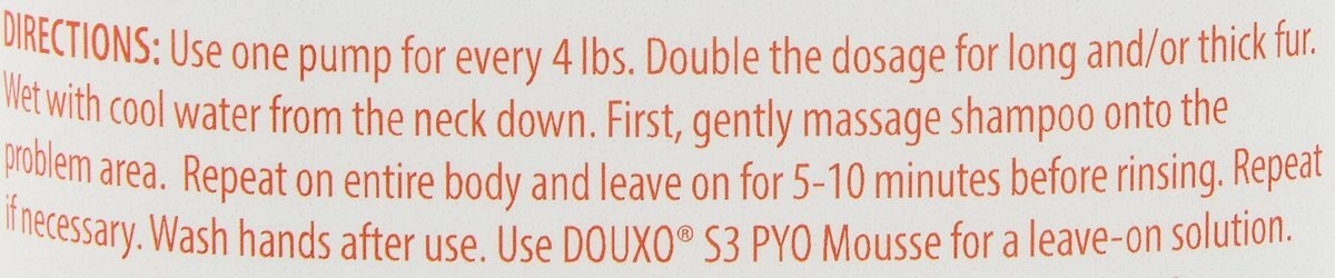 Douxo S3 PYO Antiseptic Antifungal Chlorhexidine Dog and Cat Shampoo