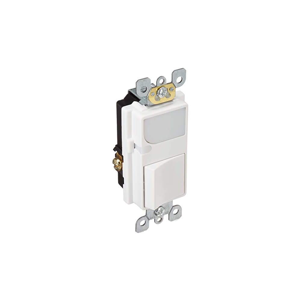 Leviton Combination Decora Switch with LED Light 15A 120VAC White ;