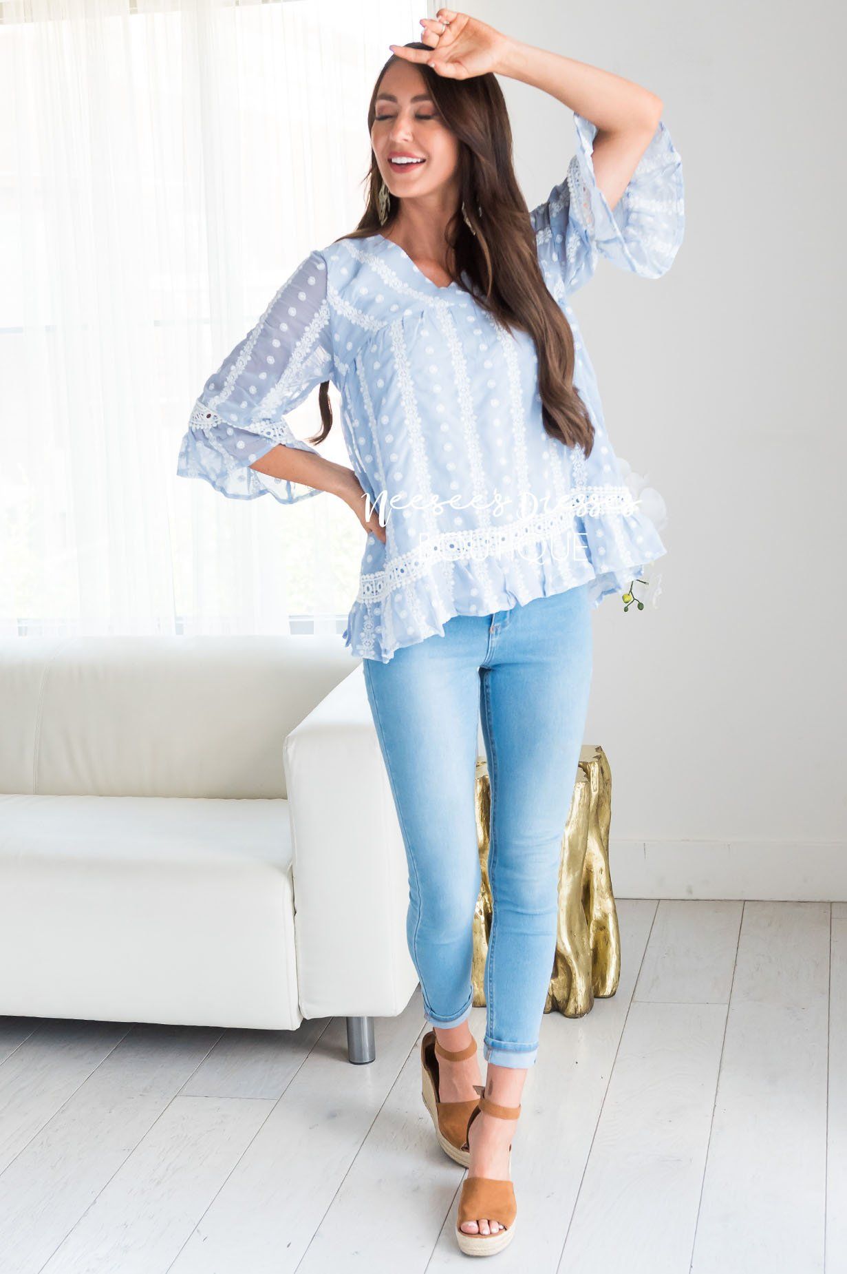 Paisley Floral Modest Boho Top