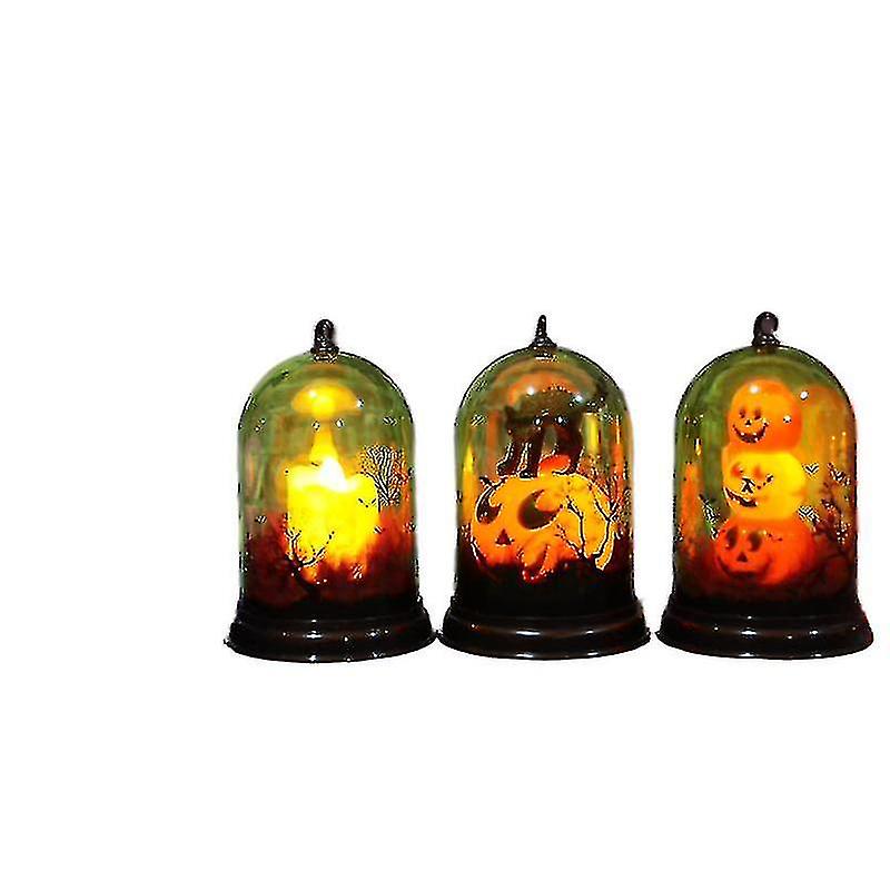 Halloween Lamp With Cover Led Electronic Candle Light Festival Party Home Decoration Halloween Pumpkin Lantern