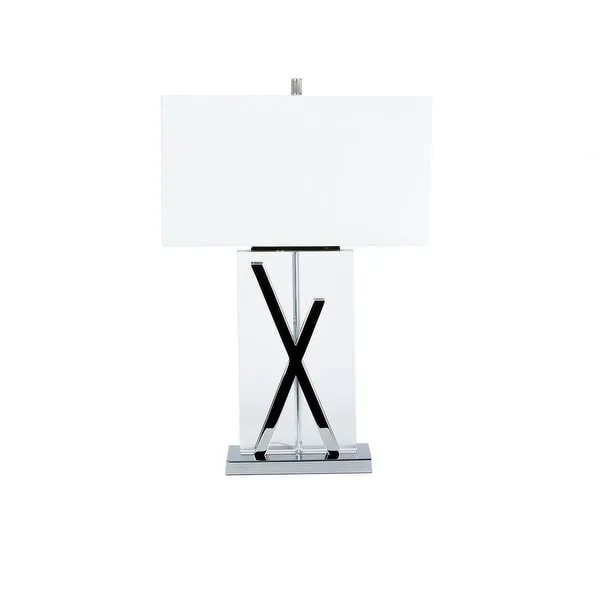 Finesse Decor Crystal Crystal and Chrome X-shape Table Lamp