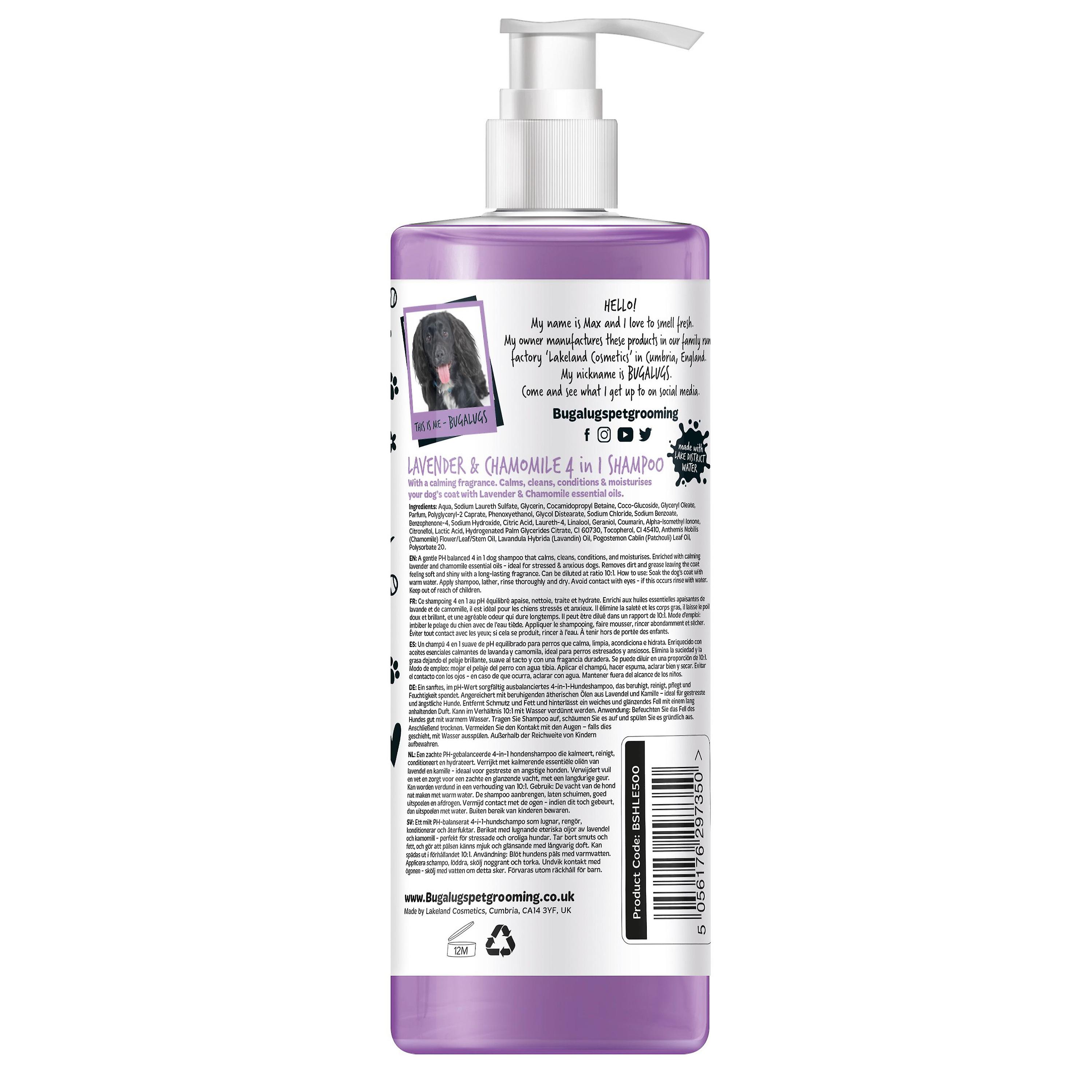 Bugalugs 4 In 1 Lavender and Chamomile For Dogs 250 ml