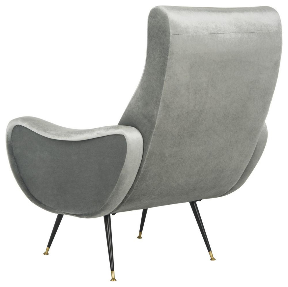 Elicia Velvet Retro Mid Century Accent Chair  Fox6260A   Midcentury   Armchairs And Accent Chairs   by BisonOffice  Houzz