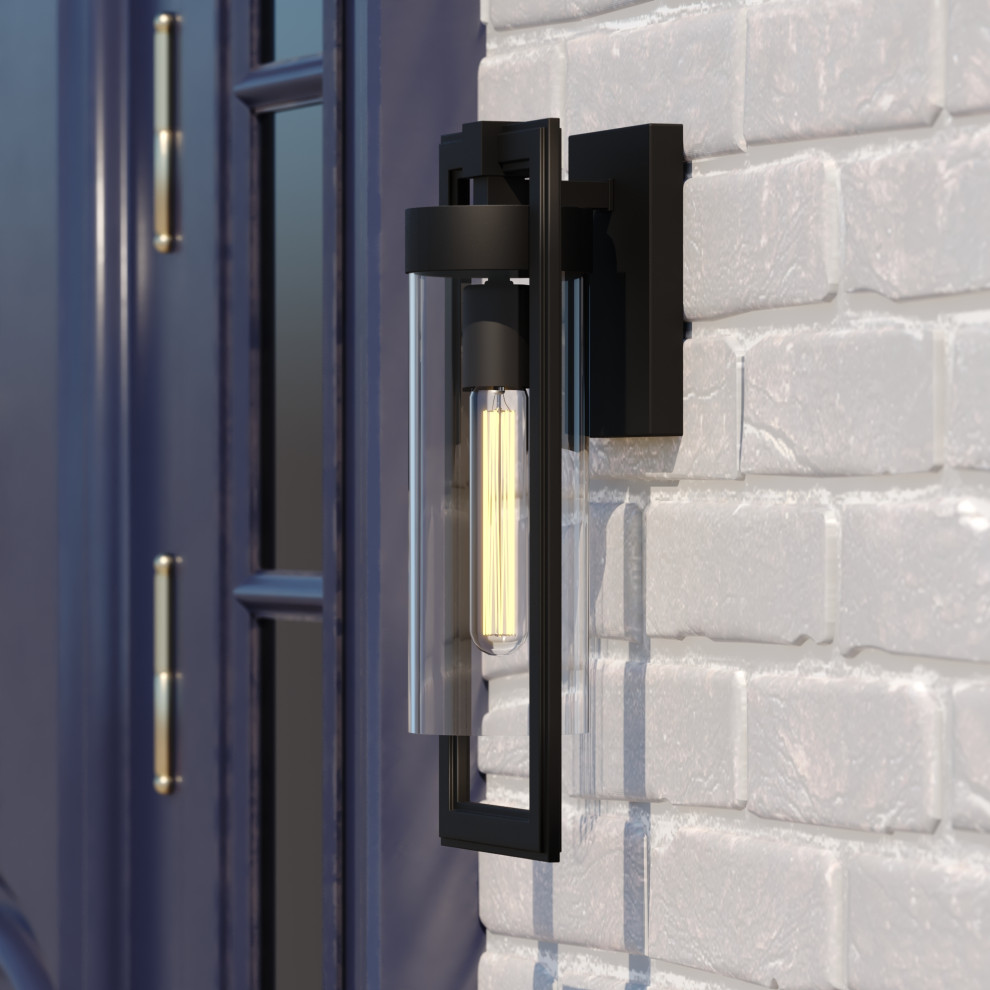 Malmo 6.5 quotOutdoor Wall Light Matte Black   Outdoor Wall Lights And Sconces   by Buildcom  Houzz