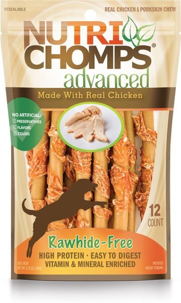 Nutri Chomps Advanced Mini Twists Real Chicken Dog Treats， 12 count