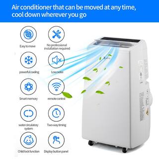 Winado 12000 BTU 8000 BTU(DOE) Portable Air Conditioner with Dehumidifier in White 578901619268