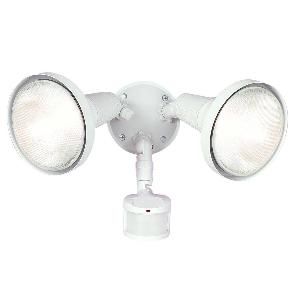 All-Pro 180 White Motion Activated Sensor Outdoor Security Flood Light with Lamp Cover MS185RW