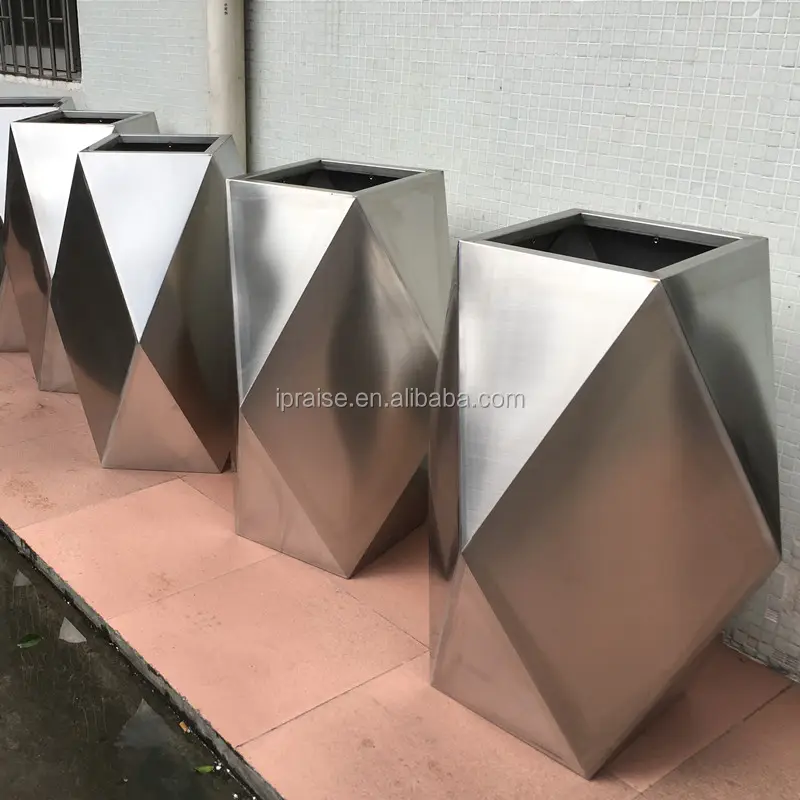 Garden supplies stainless steel metal plant box outdoor vertical garden pots planters