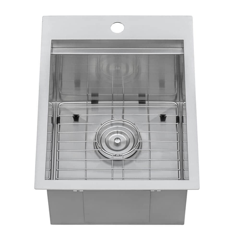 Ruvati 15 in. x 20 in. Single Bowl Workstation Drop-In Marine Grade Stainless Steel Outdoor Sink RVQ5210