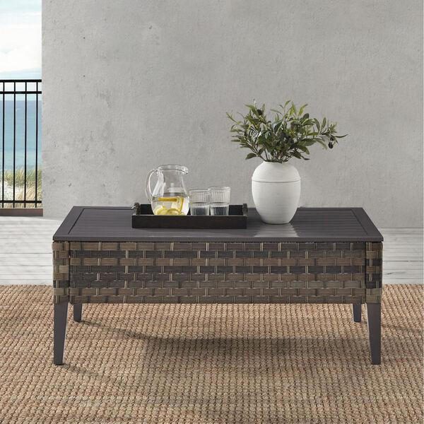 Prescott Brown Outdoor Wicker Coffee Table