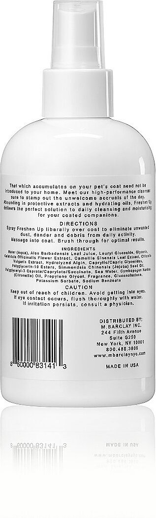 M. BARCLAY Freshen Up Natural and Organic Dog and Cat Bath Refreshing Spray， 8-oz bottle