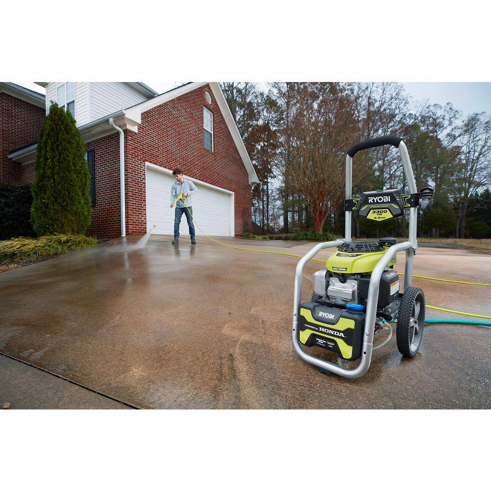 RYOBI 3300 PSI 2.3 GPM Cold Water Gas Pressure Washer with Honda GCV190 Idle Down RY80942