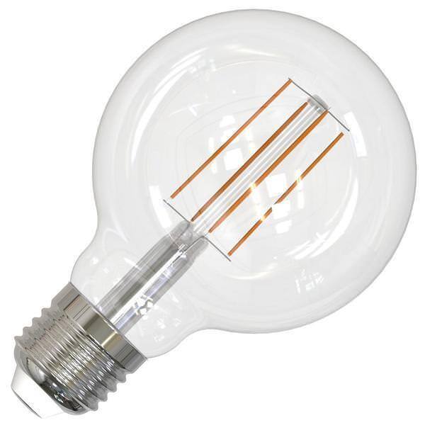 Bulbrite 25-Watt Equivalent Dimmable G16 Vintage Edison Clear LED Light Bulb with Candelabra (E12) Base 2700K (4-Pack) 862694