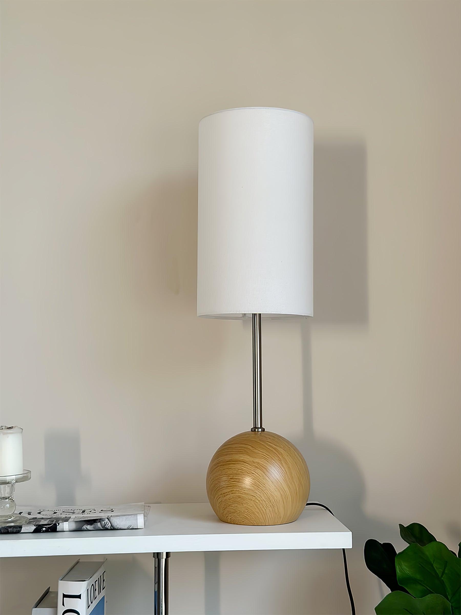 Orbis Wooden Sphere Table Lamp