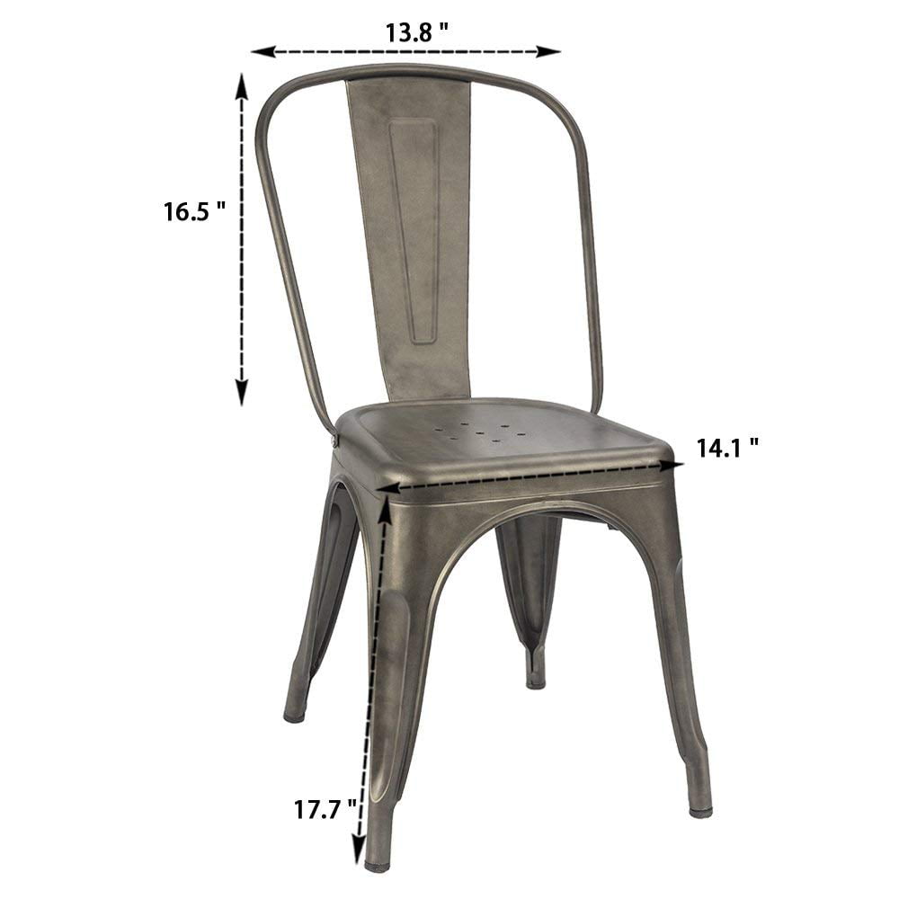 Lacoo Bistro Dining Chair， Set of 4， Gunmetal