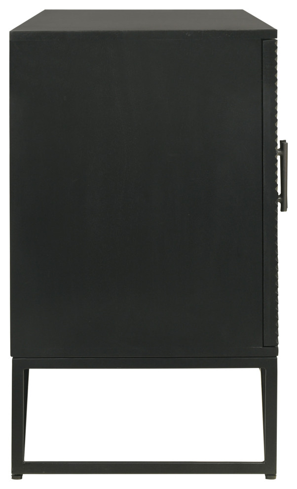 Riddell 4 door Accent Cabinet Black   Modern   Accent Chests And Cabinets   by Modon  Houzz