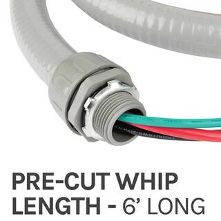 Cambridge 34 in. x 6 ft. 82 and 101 Non-Metallic Flexible PVC Conduit AC Whip Cable 200055