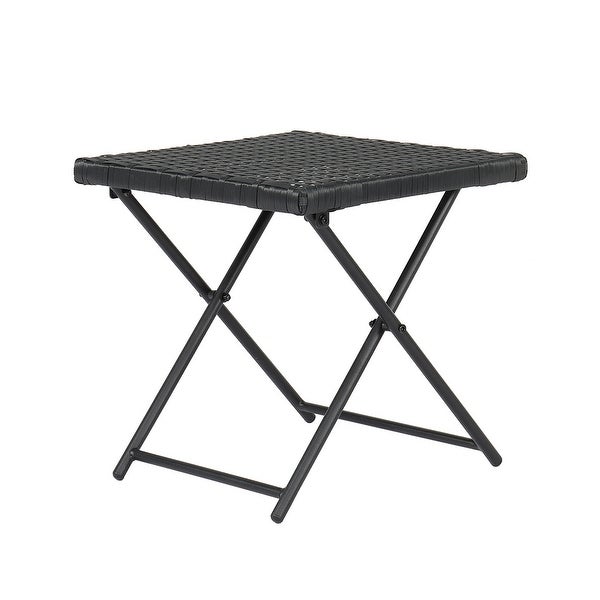 3pcs Modern Outdoor Rattan Folding Chair with Coffee Table