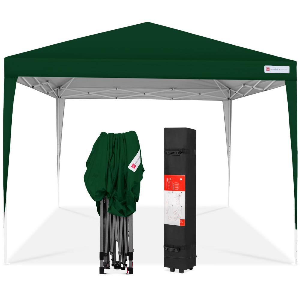 Best Choice Products 10 ft. x 10 ft. Forest Green Portable Adjustable Instant Pop Up Canopy wCarrying Bag SKY6970