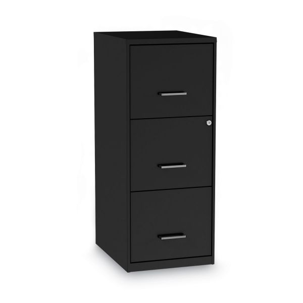 Alera Soho Vertical File Cabinet， 3 Drawers: File/File/File， Letter， Black， 14