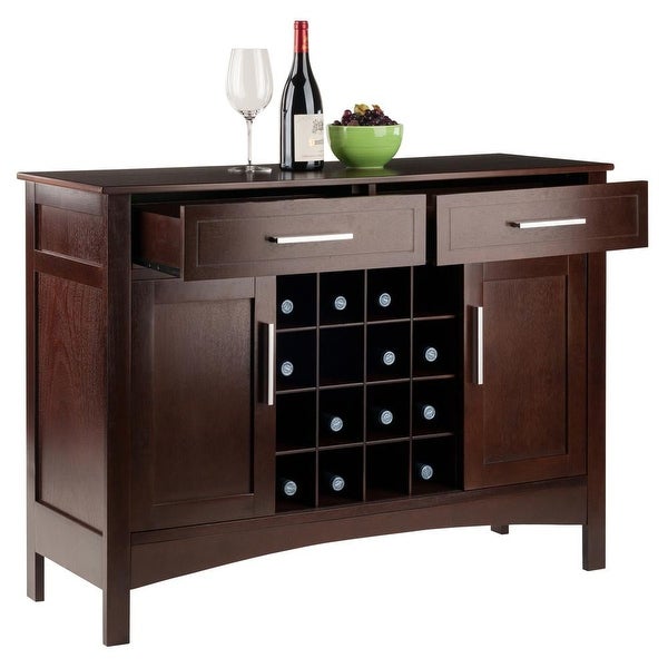 Wood Gordon Buffet Cabinet， Sideboard， Cappuccino Finish