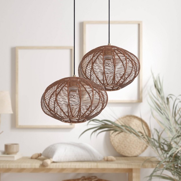 1 light Linnea Pendant Rattan Brown River Of Goods